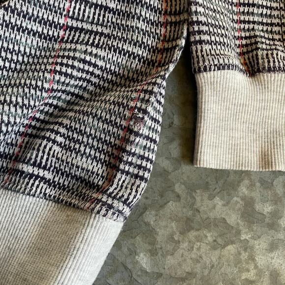 Vintage Izod Club Houndstooth Plaid 1/4 Zip Pullover Mens Large Sweater 80s 90s - Picture 4 of 10